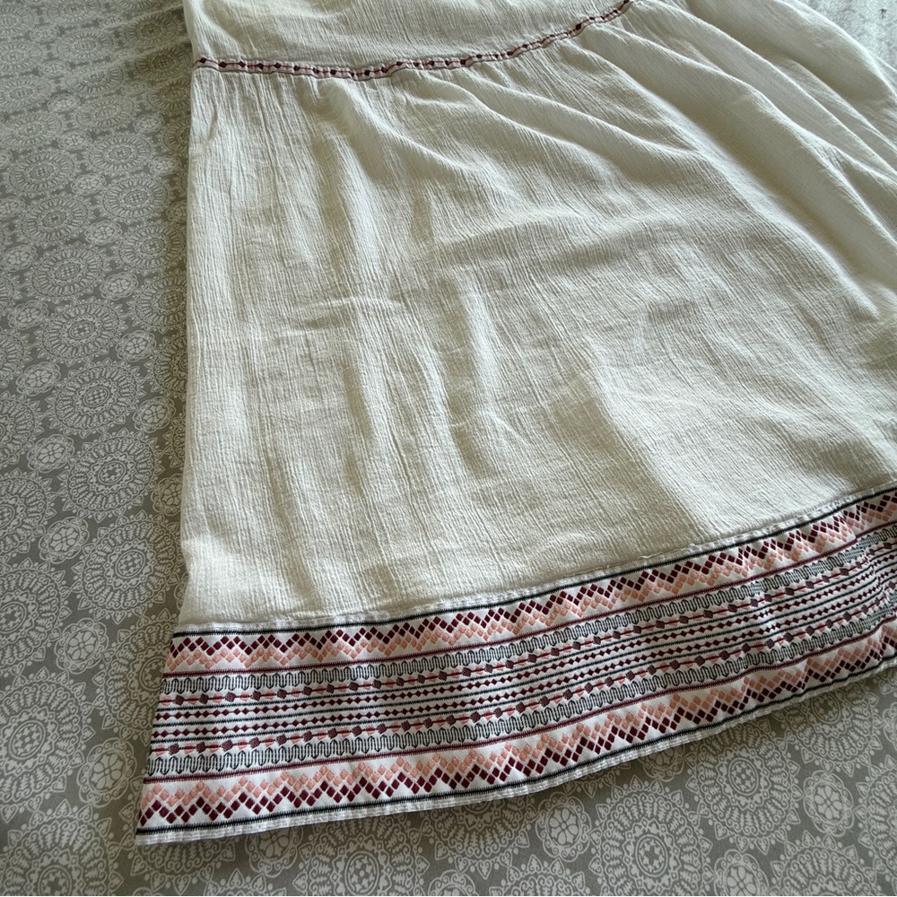 Esmara by Heidi Klum White Boho Embroidered Maxi Dress Size 8 - Picture 5 of 14